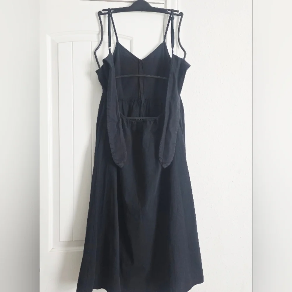 Universal Thread Black Midi Dress Button Front Tie Back – Size L - Picture 6 of 8